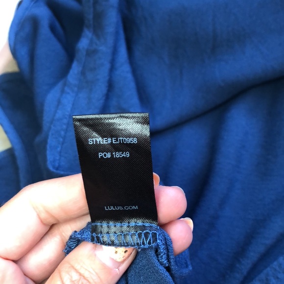 LULU’S blue ruffle copped tank. Size M - Picture 9 of 11